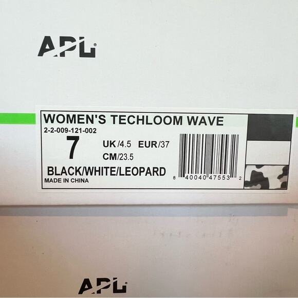APL Women's Techloom Wave Slip On Running Sneaker Black White Leopard Size 7 NEW - Picture 11 of 12